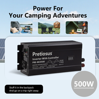 Onduleur Pretiosus avec contrôleur 500W DC12V à AC120V courant 30A onduleur à onde sinusoïdale modifiée convertisseur de puissance d'affichage LED