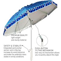 Parasols de patio extérieurs portables ventilés géants à impression personnalisée bon marché parasol de plage avec ancre de sable pliable en acier et aluminium