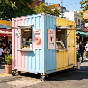 Cafetería Móvil Expandible en Contenedor de 10 Pies |   Quiosco de Comida Rápida Desplegable para Exteriores, para Supermercados <span class=keywords><strong>y</strong></span> Hoteles, Diseño Moderno, 1 Año de Garantía - Product Image 4