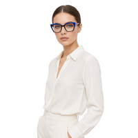 2025 nueva moda hecha a mano única mujer ojo de gato marcos de anteojos cuadrados acetato gafas ópticas logotipo personalizado