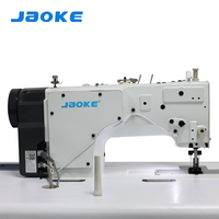 JAOKE 872 Nouvelle machine à coudre industrielle à lit plat, en fer et plastique, à entraînement direct par ordinateur, double aiguille, point noué, grand crochet, moteur
