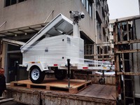 Tour de surveillance mobile solaire ENERGYFIT C600-7M avec mât de 7 m, contrôleur MPPT et stockage NAS pour la sécurité des sites distants