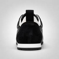 Baskets rétro en cuir suédé pour femmes, chaussures décontractées vintage à lacets contrastés et semelle plate
