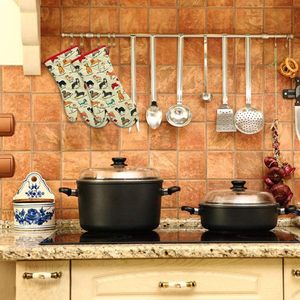 Heat Resistant Custom LOGO Printed Kitchen BBQ <b>Oven</b> Glove Mitt Cooking Chef Cotton <b>Oven</b> Mitts and Pot Holder Set - Product Image 2