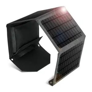 Carregador dobrável de painel solar 24w, venda no atacado, braçadeira para área externa, bolsa para painel solar, carregador usb para telefones celulares