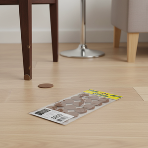 BROWN 30mm Self Adhesive Nonwoven Felt Round Furniture Feet <b>Pads</b> - Product Image 3