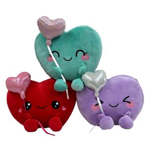 Nuevo juguete de peluche con sonrisa de manzana y Corazón Verde, globo de corazón rosa, juguete de peluche favorito para niña, regalo divertido - Product Image 6