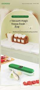 Machine de mise sous vide portable mini, scelleuse alimentaire automatique pour aliments secs et humides, design compact, machine d'emballage sous vide - Product Image 5