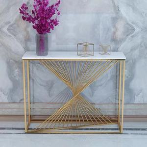 Meuble simple, style chinois moderne, table d'appoint en marbre de luxe, style nordique, plaqué or, table <span class=keywords><strong>console</strong></span> d'<span class=keywords><strong>entrée</strong></span> <span class=keywords><strong>murale</strong></span> - Product Image 5