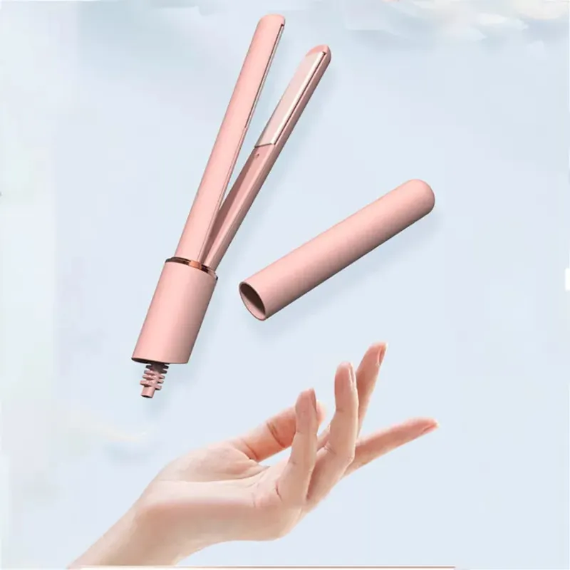 Professional Negative Ion Curling Iron Portable Household Fast Hair Straightening Pink Hair Straightener