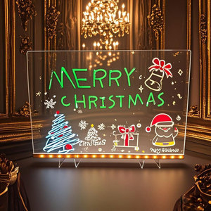 Tsinye Giáng Sinh Ánh Sáng LED Lưu Ý Hội Đồng Quản Trị Với 7 Màu Sắc Bút Acrylic Bằng Văn Bản Tin Sáng Máy Tính Bảng Vẽ Bảng Ánh Sáng Trẻ Em Quà Tặng - Product Image 3