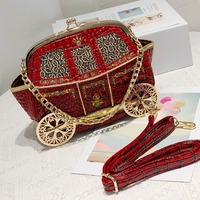 Sac à main de soirée pour femme, design créatif brodé de chariots, tendance, sac à bandoulière unique de niche, dessin animé