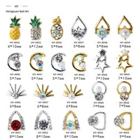 Strass en alliage Paso Sico avec motif AB en forme de cœur - Pack de 20 pièces pour Nail Art (Style Doux) Accessoires pour ongles assortis