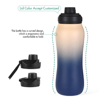 Bouteille en forme de gourde isolée sous vide en acier inoxydable ODM à vente chaude avec poignée et couvercle en plastique