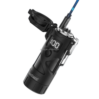 Briquet sans flamme à double arc plasma rechargeable par USB, coupe-vent, étanche, avec lampe torche LED, outils de survie portables, cigarette