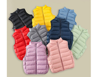 Großhandel Herbst Winter Kinder Oberbekleidung Einfarbige 100-170 Kinder Puffer-Weste Jungen Mädchen Daunenweste