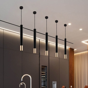 Moderno oro nero luce pendente in alluminio nordico creativo soffitto <span class=keywords><strong>faretti</strong></span> ristorante Bar cucina lampadario Led - Product Image 5
