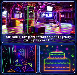 Papier et <span class=keywords><strong>film</strong></span> adhésif lumineux noir néon Fluorescent UV <span class=keywords><strong>Blacklight</strong></span> Glow in The Dark Cloth Tape Super Bright for UV Party - Product Image 6