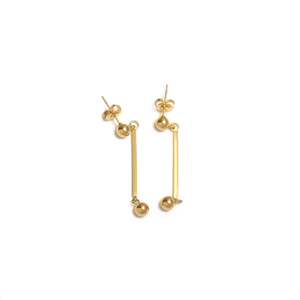 Pendientes de Moda con Diseño de Barra Larga, Acero Inoxidable 316L, Baño de Oro PVD, Resistentes y Sostenibles - Product Image 1