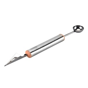 Thép Không Gỉ Sáng Tạo 2 Trong 1 Trái Cây Đào Bóng Scoop Apple Khắc Dao Pitaya Dưa Cantaloupe Scoop Kiwi Trái Cây Muỗng - Product Image 1
