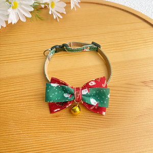 2025 pakaian hewan peliharaan desainer baru dan aksesori kerah kucing anjing Natal lucu dengan dasi kupu-kupu - Product Image 4