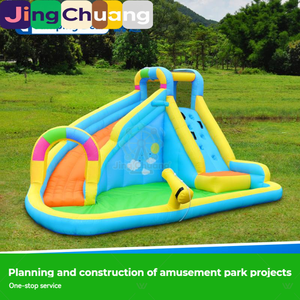 Castillo Inflable Infantil, Tobogán Acuático para el Hogar, Castillo Acuático para Exteriores, Castillo Inflable para Interiores, Parque Acuático con Rocódromo, Juguetes - Product Image 1