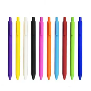 Candy Color Pink Yellow Click Gel Pen Soft Rubber Customised Pens with Logo Printing