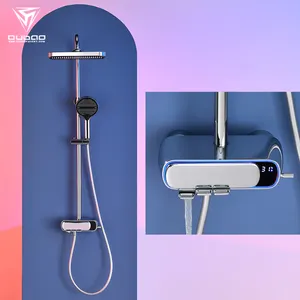 Salle de bains lumière LED affichage numérique douche système de douche thermostatique intelligent robinets de pluie douche