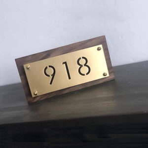 Letrero de Diseño Personalizado Económico, Placa de Metal de Latón, Cobre y Oro, Acero Inoxidable, para Casa, Hotel, Puerta, Número de Habitación - Product Image 6