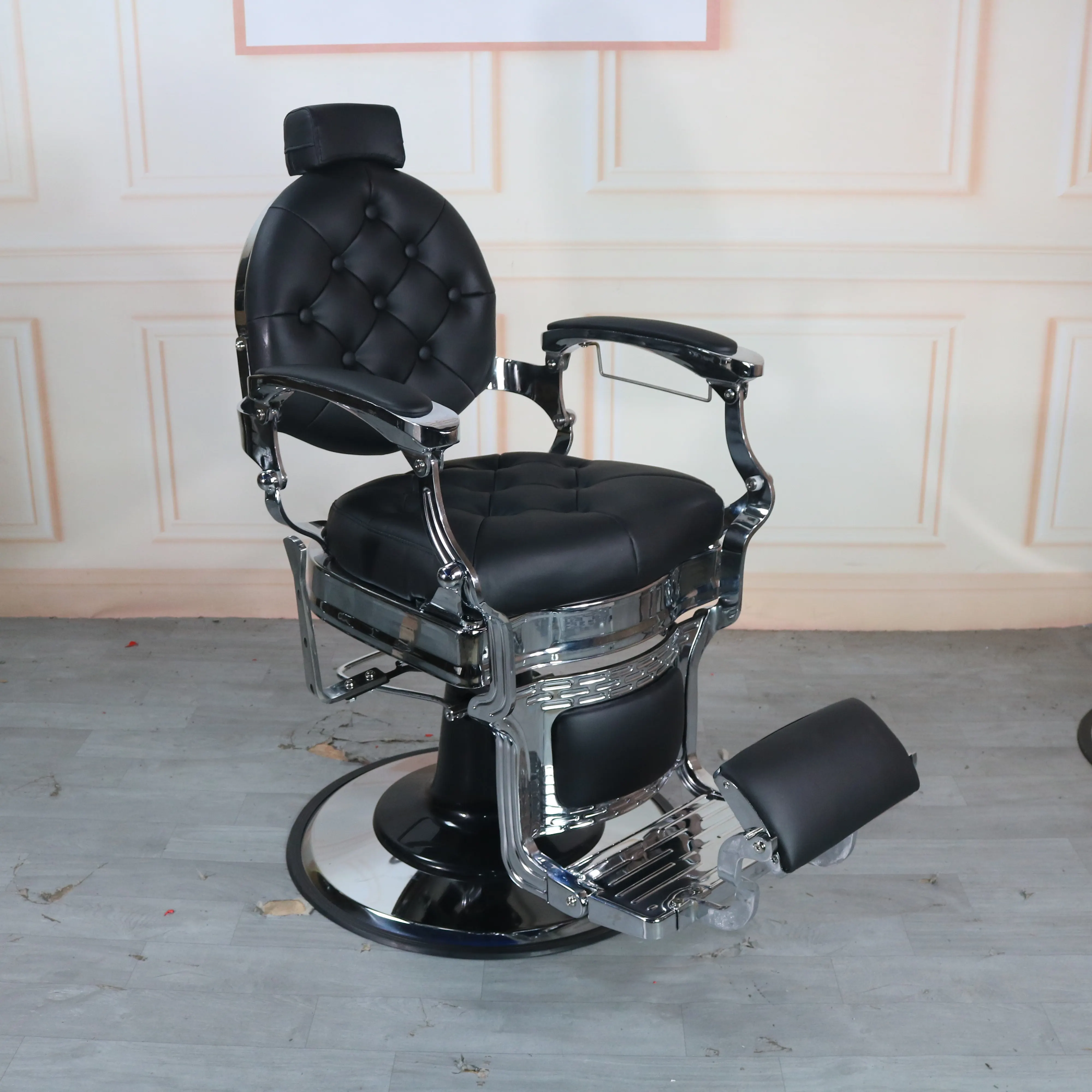 2023 heavy duty barber chair hair salon all purpose chair antique silver classic barber chair