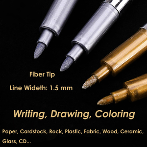 Silver <b>Gold</b> Metallic Marker <b>Pens</b> Waterproof Paint Marker <b>Pen</b> for Painting <b>Pens</b> Student Supplies Craftwork Art - Product Image 3