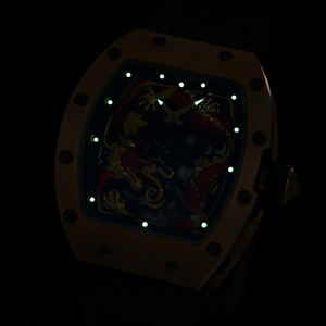 Reloj de Lujo con Esfera de Dragón Chino, Tourbillon Luminoso, Movimiento de Precisión de Acero Inoxidable, Correa de Caucho de Roble, Edición Limitada - Product Image 6