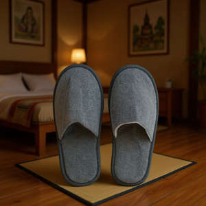 Set de Regalo Cultural y Turístico, Pantuflas de Tela Gris - Product Image 2
