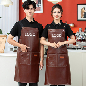 Grembiule di gomma personalizzato all'ingrosso ristorante cameriere abiti da lavoro camion cibo Barbecue Logo personalizzato che cucina Ready Made grembiuli da cucina - Product Image 1