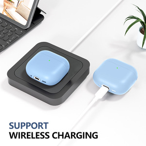 Étui de protection en silicone souple anti-rayures et antichoc pour <span class=keywords><strong>AirPods</strong></span> 4e génération, respectueux de la peau, durable, portable, protection complète - Product Image 4