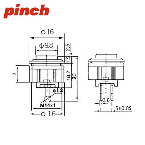 Pinch Push <b>Button</b> Switch 14mm 1NO Screw Terminal Self Resetting Green Plastic IP40 - Product Image 2