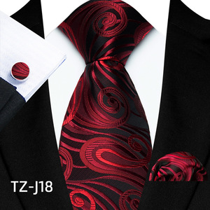 Conjunto de Corbata Floral Casual de Poliéster 100% Duradero al por Mayor con Pañuelo y Gemelos de Paisley, Accesorios para Fiestas - Product Image 1