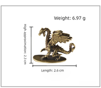 Statue en laiton, petit dragon magique, ornements de dragon, ornements micro-sculptés en bronze de pterosaure