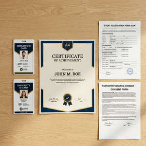 Certificados y Tarjetas de Identificación Impresos Personalizados en Papel |   Impresión Corporativa e Institucional para Escuelas |   100 Piezas - Product Image 1