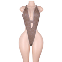 Vêtements de danse exotiques, tissu à paillettes, dentelle argentée, body en maille à lacets, string transparent, lingerie exotique, ensembles de fête