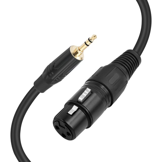3.5mm TRS Male-Female to XLR Male Balanced Audio Cable with PVC Jacket for Amplifier Connection