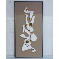 Décoration murale moderne de luxe 3D, art mural verticalement abstrait géométrique sculpté avec soin, pour entrée et maison, avec cadre personnalisé