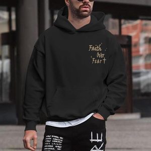 Sudadera con Capucha FOXA Faith Over Fear para Hombre, 100% Algodón, Sudadera Transpirable - Product Image 4