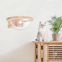 Lit de hamac de chat suspendu en acrylique, cabane de cocon à bulles transparente pour montage sur fenêtre, nacelle de couchage moderne pour animaux de compagnie avec coussin doux