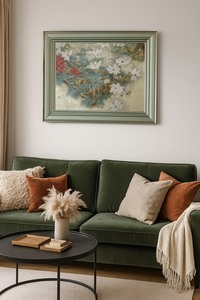 Hermosa Pintura Mural Nihonga Moderna y Única, Diseño Cosmos, Pigmentos Tradicionales Japoneses para Sala de Estar - Product Image 2