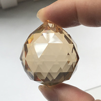 Boule de lustre en cristal K9 champagne de 30 mm, artisanat élégant en cristal