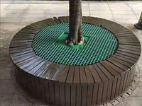 Grille en fibre de verre GRP légère et résistante à la corrosion pour couvercle de fossé d'arbre de jardin, modèle Green Square Park, pour approvisionnement en gros
