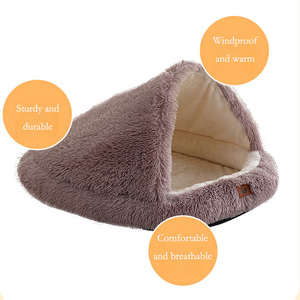 Dog Cat <strong>Bed</strong> House for Sleep Half Enclosed <strong>Pet</strong> Nest Warm Plush Kennel Pad Mats Cushion Cover for Dogs Cats <strong>Pet</strong> Supplies - Product Image 3