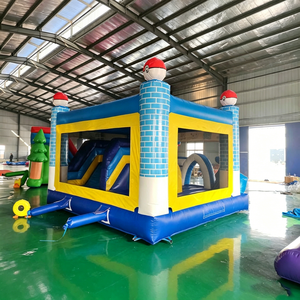 Château gonflable bleu et jaune en PVC imprimé pour enfants, pour jardin, capacité 500 kg, 10-20 personnes, usage domestique et commercial - Product Image 5