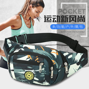 Unisex Waist Bag Large Capacity Water Resistant Outdoor Sports Phone Crossbody Bag With Zipper Pockets For Travel - Product Image 3